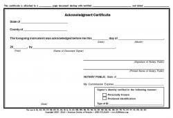 Acknowledgment Certificate Pad, Virginia